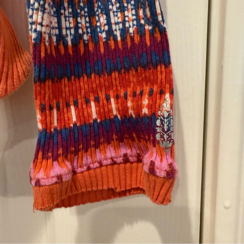 Free People Fp Movement Multicolored Rally Rib Henley Top Fired Up Combo Sz Med - Picture 7 of 10